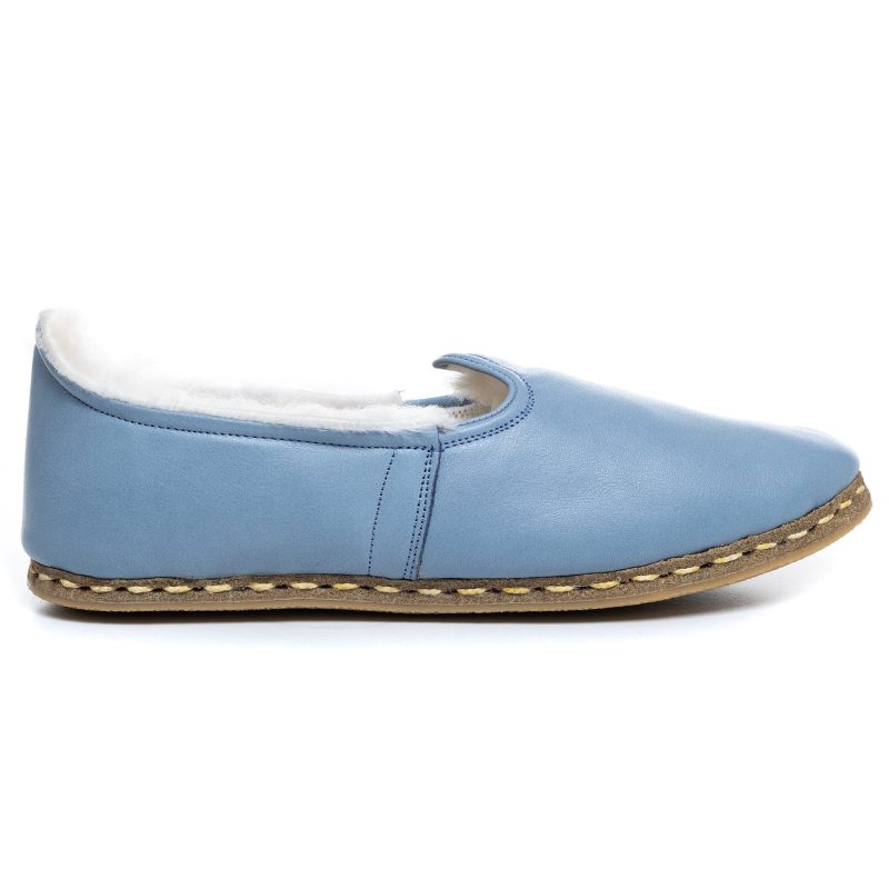 atlantis handmade classic sky blue turkish shoes with fur 49101537 9b72 48e6 be91 7cde5f3624e2