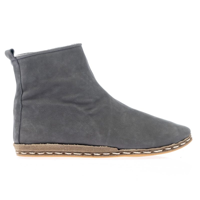 atlantis handmade shoes gray nubuck leather sheepskin boots 8514a4c1 cbc6 453c 87c7 4fe0298ba0c9