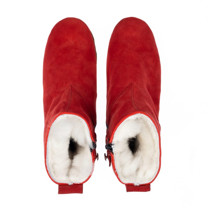 atlantis handmade shoes red suede leather shearling boots for women 4d5c7498 cd35 4287 911e c966fc91d0e2 1