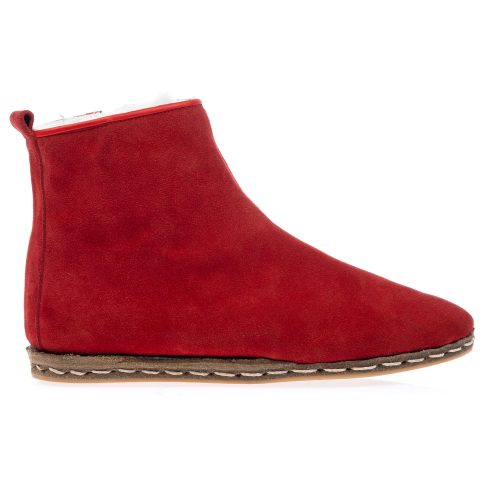 atlantis handmade shoes red suede leather sheepskin boots a7c72bd2 b39b 492b 961a cf213e3ba521 1