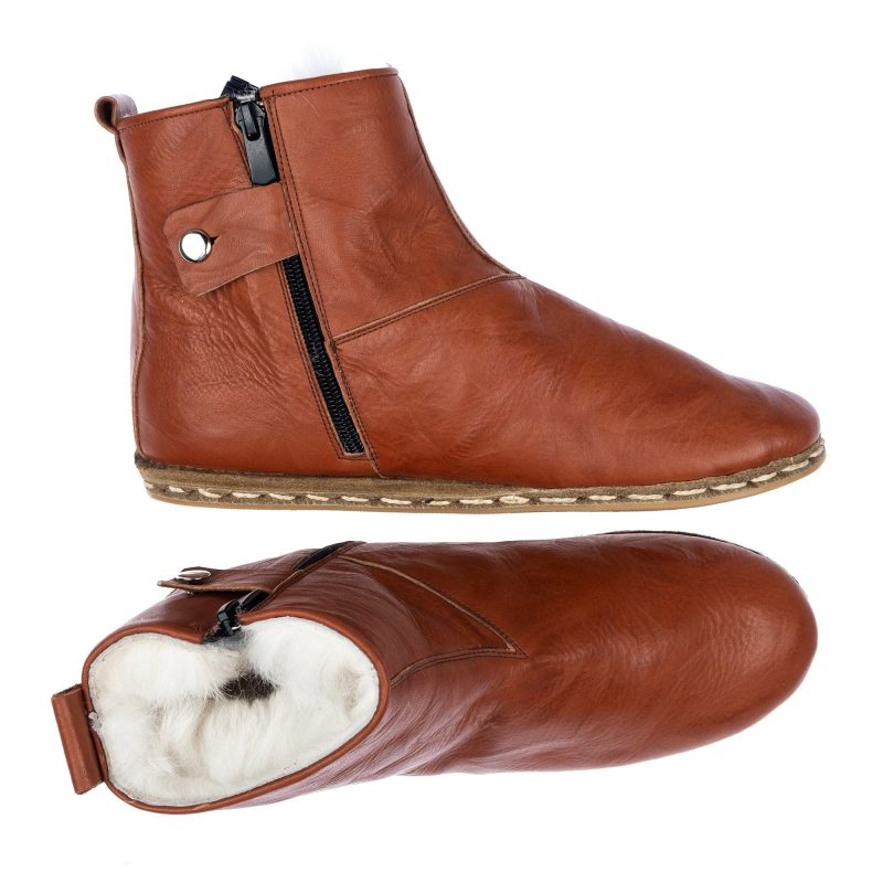 atlantis handmade shoes tan wrinkled leather cozy shearling boots e4c36d9a 3a38 4dda 9983 2d34fb4f6b8b