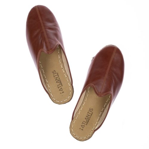 atlantis handmade shoes turkish brown leather slippers cacao