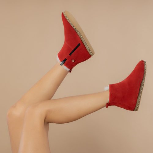 atlantis shoes winter boots red nubuck shearling fur boots 2 1